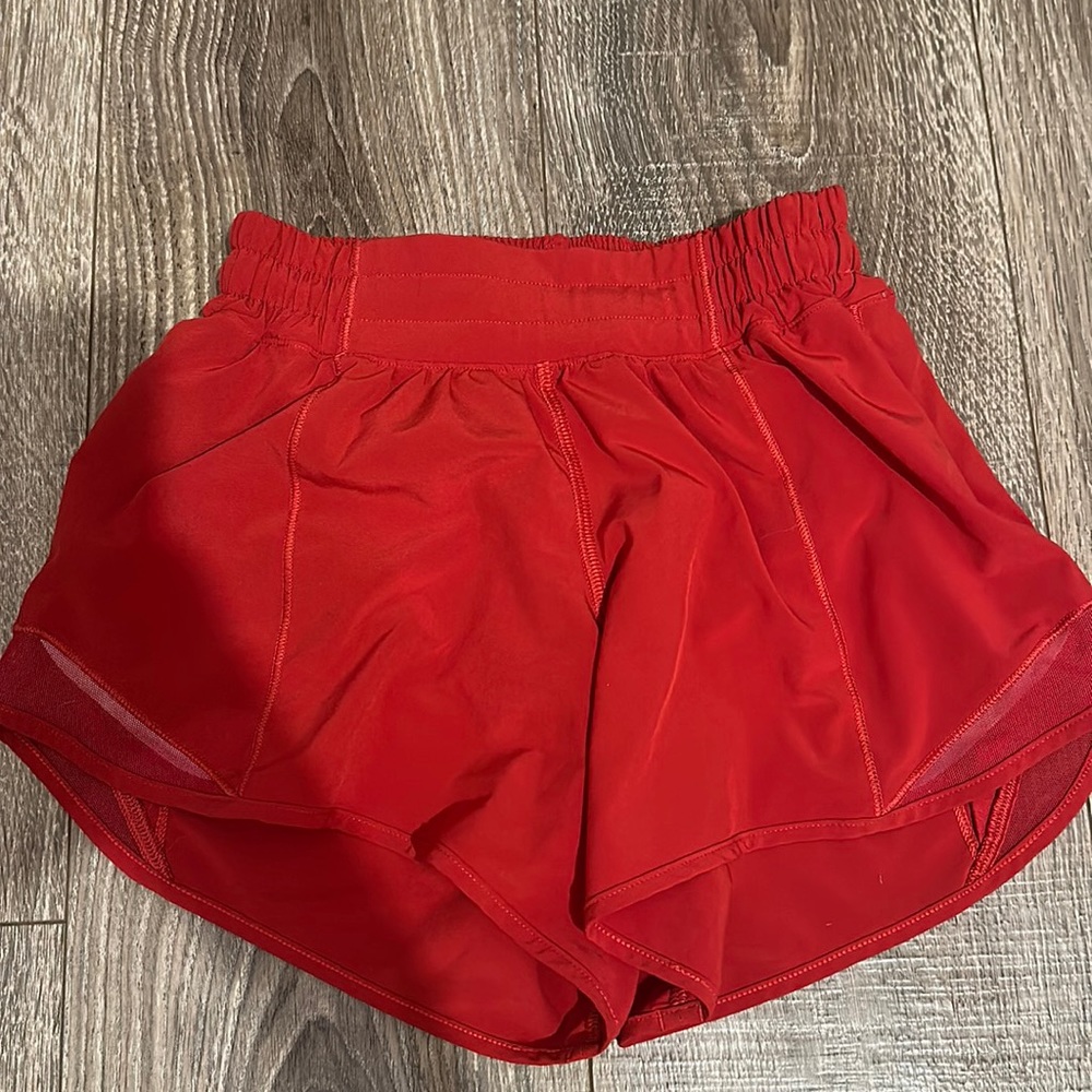 Lululemon Dark Red Hotty Hot Shorts